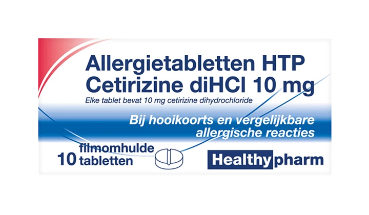 Healthypharm allergietabletten Cetirizine Allergietabletten Cetirizine bij hooikoorts en vergelijkbare allergische reacties