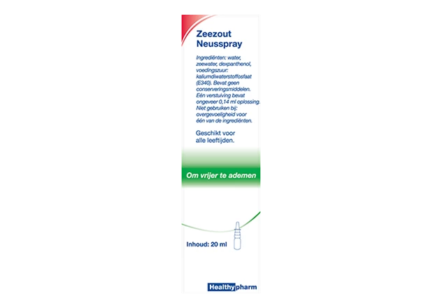 Zeezout neusspray flacon 20 mililiter Verpakking Zeezout Neusspray