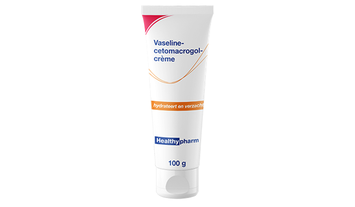 Tube Healthypharm vaseline-cetomacrogolcrème Healthypharm vaseline-cetomacrogolcrème verzacht de huid en hersteld de vochtbalans